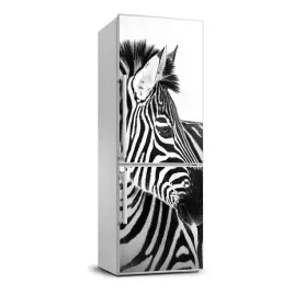 naklejka-samoprzylepna-na-lodowke-zebra-w-sniegu