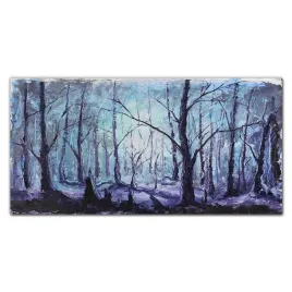 obraz-scienny-na-plotnie-las-zima-snieg-120x60-cm
