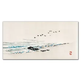 plotno-obraz-na-sciane-plaza-morze-ptaki-120x60-cm