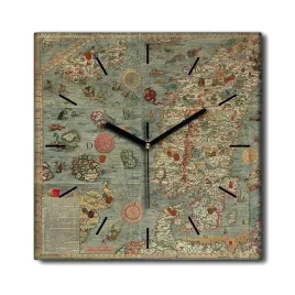 zegar-canvas-na-sciane-mapa-europa-vintage-30x30