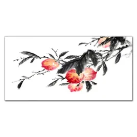 obraz-na-ramie-plotno-galaz-liscie-owoce-120x60-cm