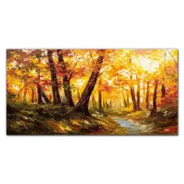 obraz-na-plotnie-las-jesien-liscie-natura-120x60