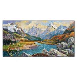obraz-scienny-na-plotnie-gory-rzeka-las-120x60-cm