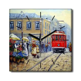 zegar-canvas-wiszacy-ozdoba-tramwaj-miasto-30x30