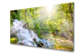 obraz-szklany-wodospad-las-natura-foto-100x50