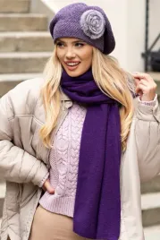 sasanka-pepita-beret-z-ozdoba-z-krolika-kolor-fioletowy