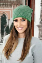 ruta-antyalergiczna-czapka-pepita-w-romby-kolor-zielony