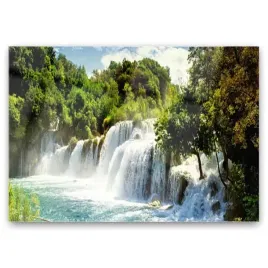 fotoobraz-szklany-wodospad-natura-las-100x70