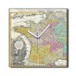 zegar-plotno-do-biura-30x30-mapa-francja-vintage