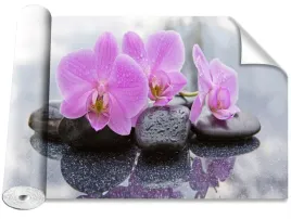 tapeta-samoprzylepna-orchidea-kamienie-104x70