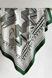 apaszka-damska-90x90-zielone-miasto-geometryczna-imitacja-jedwabiu