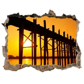 fototapeta-dziura-na-sciane-3d-most-zachod-slonca