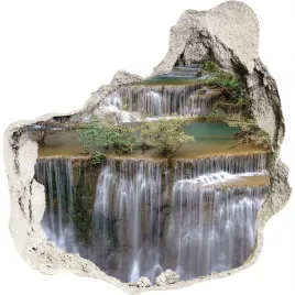 dziura-3d-w-scianie-naklejka-wodospad-w-lesie