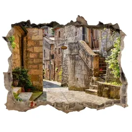 fototapeta-dziura-na-sciane-3d-urokliwa-uliczka