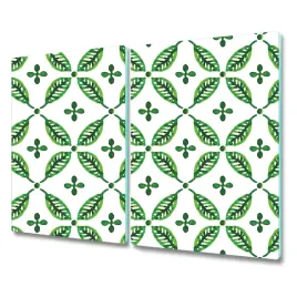 szklana-deska-do-kuchni-zielone-liscie-2x30x52-cm