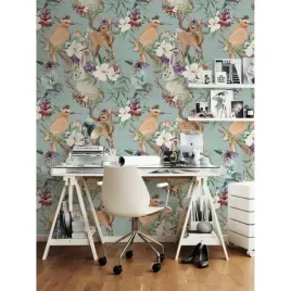 lateksowa-tapeta-las-vintage-zwierzeta-360x250-cm