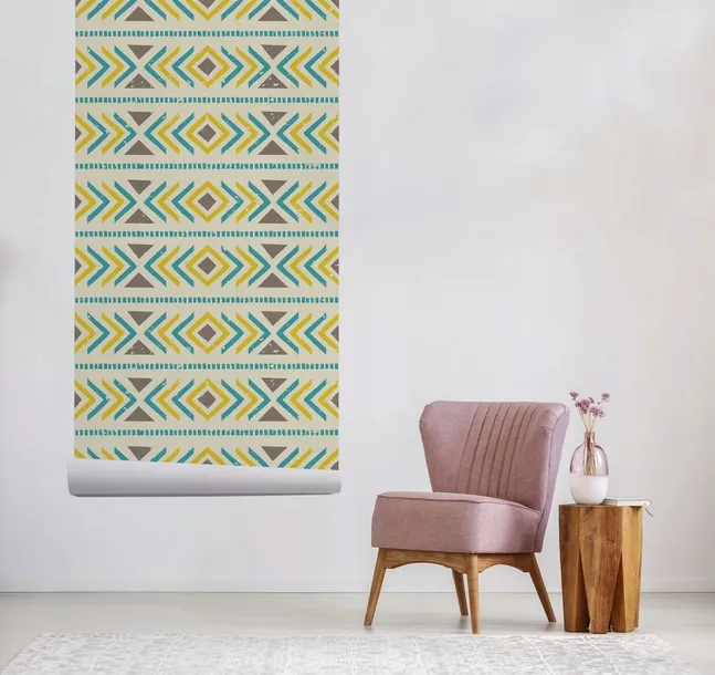 fototapeta-scienna-geometryczny-styl-boho-152x104-gama-kolorystyczna-wielokolorowe