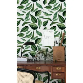 tapeta-lateks-malowane-zielone-liscie-360x250-cm