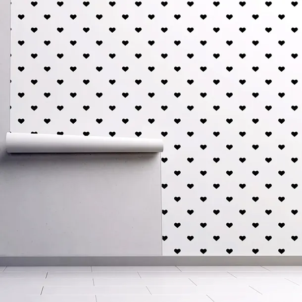 tapeta-scienna-czarne-geometryczne-serca-152x104cm-gama-kolorystyczna-wielokolorowe