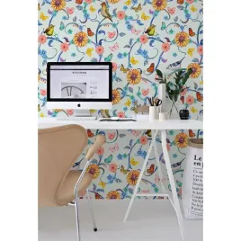 tapeta-lateks-tropikalna-flora-i-ptaki-416x254-cm