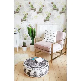 tapeta-lateks-rajskie-papugi-w-zieleni-416x254-cm