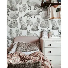 tapeta-lateks-naszkicowane-lisy-416x254-cm-klej