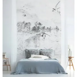tapeta-scienna-rysunkowy-pejzaz-jeziora-416x254-cm
