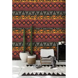 tapeta-scienna-etniczny-afrykanski-wzor-416x254-cm
