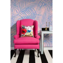 tapeta-scienna-niebieskie-liscie-palmowe-416x254cm