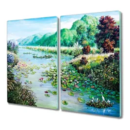 deska-ze-szkla-2x30x52-rzeka-drzewa-kwiaty-wzgorza