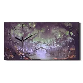 fantasy-krajobraz-las-60x30-zegar-canvas-na-sciane