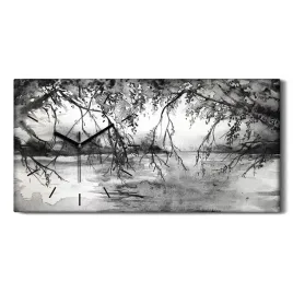 drzewo-rzeka-krajobraz-60x30-zegar-canvas-scienny