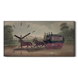 konie-anglia-zwierzeta-60x30-zegar-plotno-na-ramie