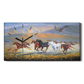 konie-ptaki-zwierzeta-60x30-zegar-canvas-do-pokoju