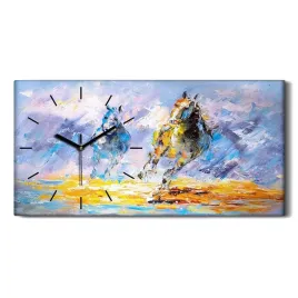 konie-galop-zwierzeta-60x30-zegar-scienny-na-ramie