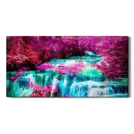 drzewa-wodospad-natura-60x30-zegar-canvas-scienny