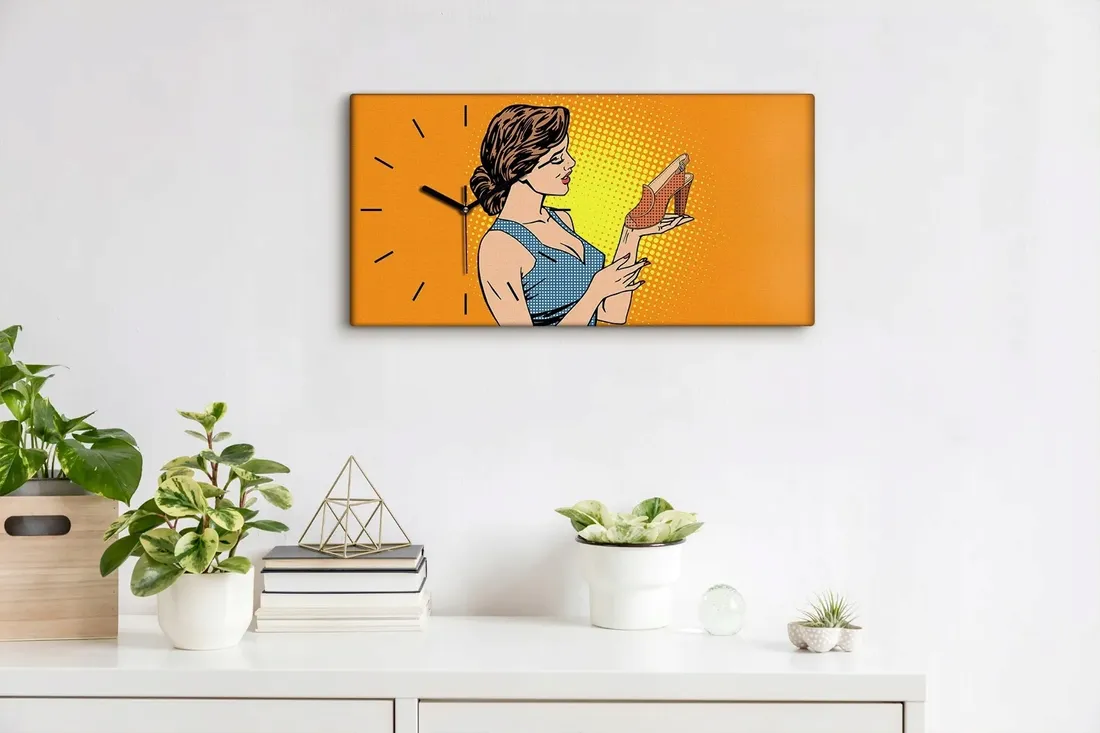 kobieta-buty-retro-60x30-zegar-na-plotnie-scienny