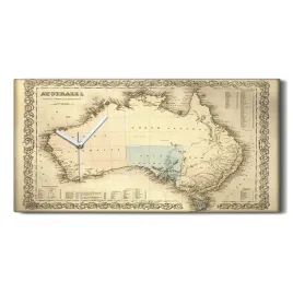 zegar-canvas-wiszacy-mapa-australia-vintage-60x30