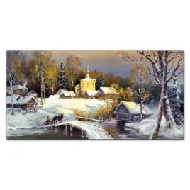 plotno-foto-obraz-na-ramie-zima-snieg-wies-140x70
