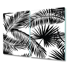 szklana-deska-czarne-egzotyczne-liscie-2x-30x52-cm