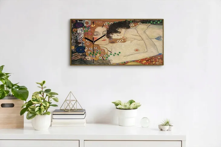 klimt-matka-dziecko-60x30-zegar-na-plotnie-scienny-typ-scienny