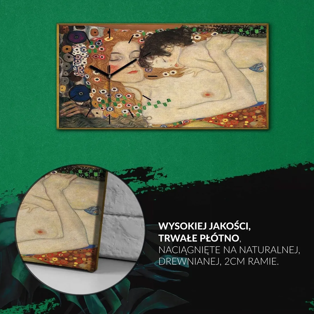 klimt-matka-dziecko-60x30-zegar-na-plotnie-scienny