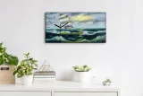 fale-morze-statek-ocean-60x30-zegar-canvas-scienny-typ-scienny