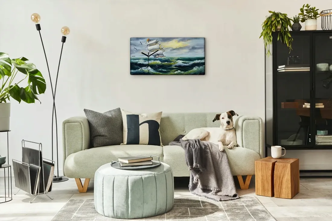 fale-morze-statek-ocean-60x30-zegar-canvas-scienny-stan-nowy