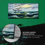 fale-morze-statek-ocean-60x30-zegar-canvas-scienny-zasilanie-baterie