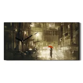 kobieta-parasol-deszcz-60x30-zegar-canvas-wiszacy