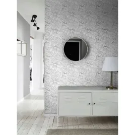 tapeta-scienna-czarno-bialy-kwiat-lotosu-360x250cm