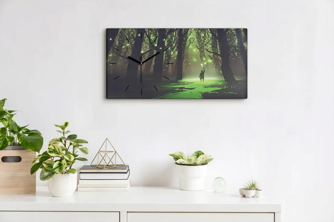 fantasy-pochodnia-60x30-zegar-na-plotnie-do-salonu
