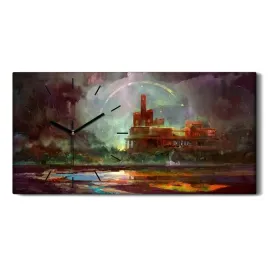 fantasy-zamek-krajobraz-60x30-zegar-canvas-scienny