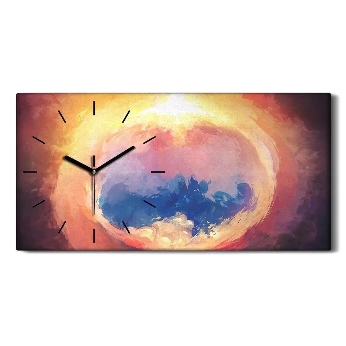 fantasy-ogien-chmury-60x30-zegar-plotno-na-ramie